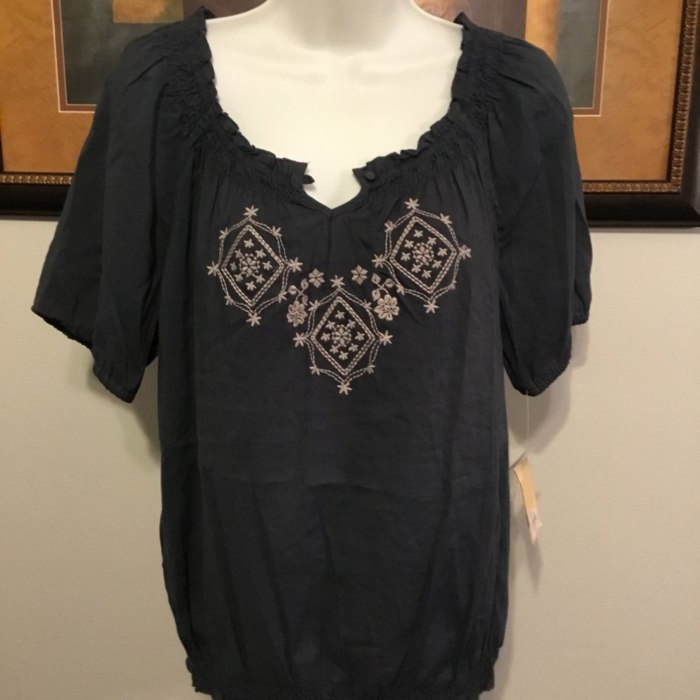 Sonoma  Blue Boho Top